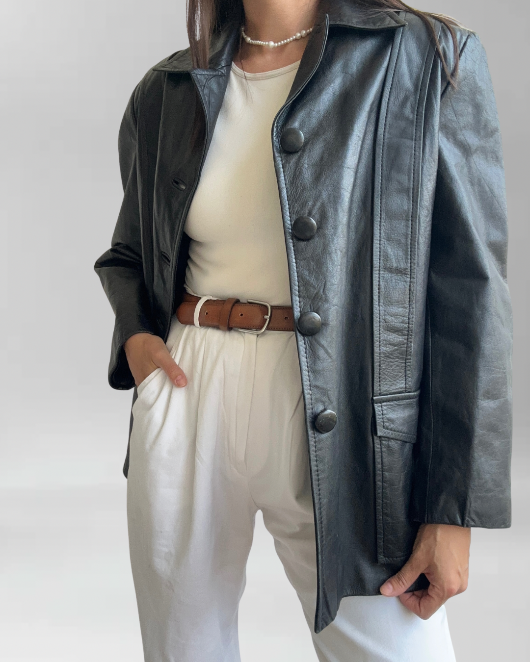 CHAQUETA CUERO VINTAGE I M-L 1