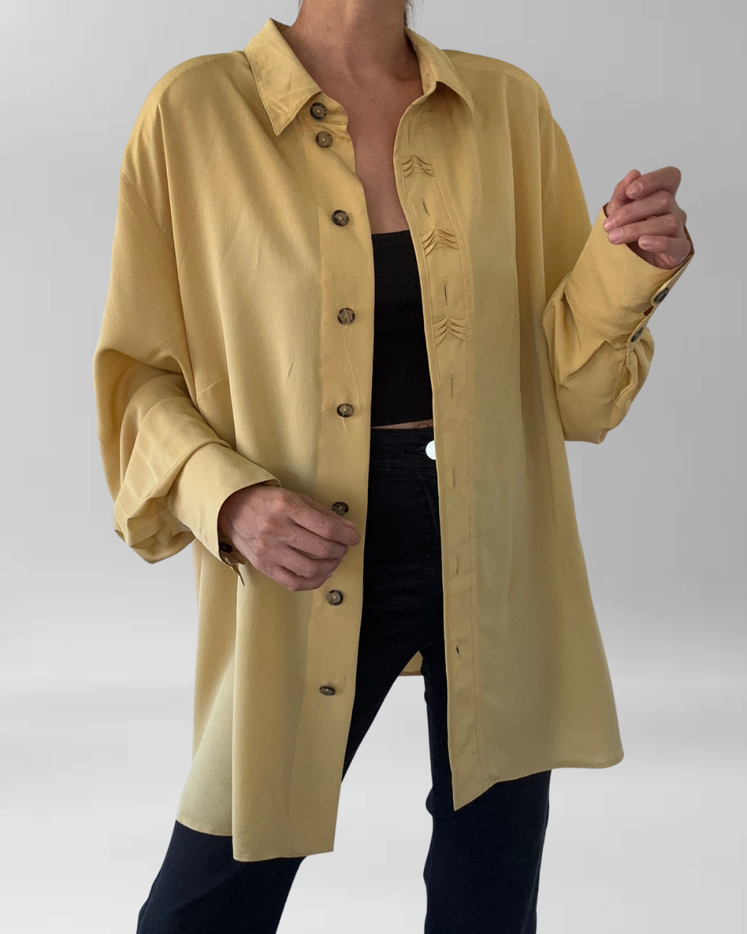 BLUSA VINTAGE MOSTAZA I XL-3XL 2