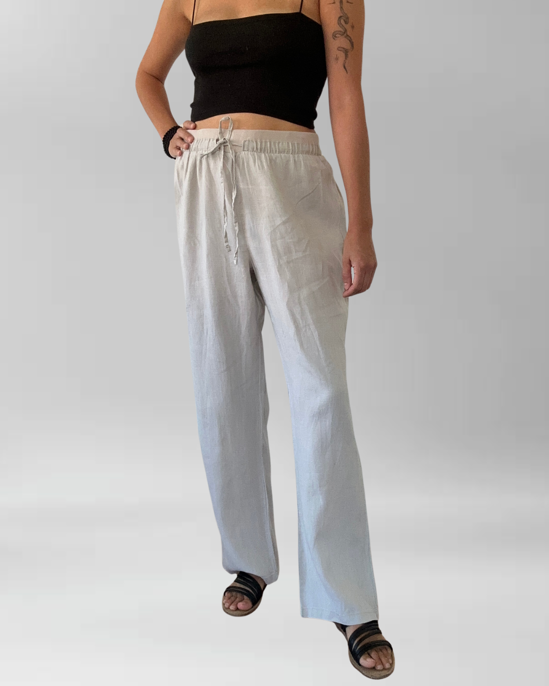 PANTALÓN LINO BEIGE I M-L 4