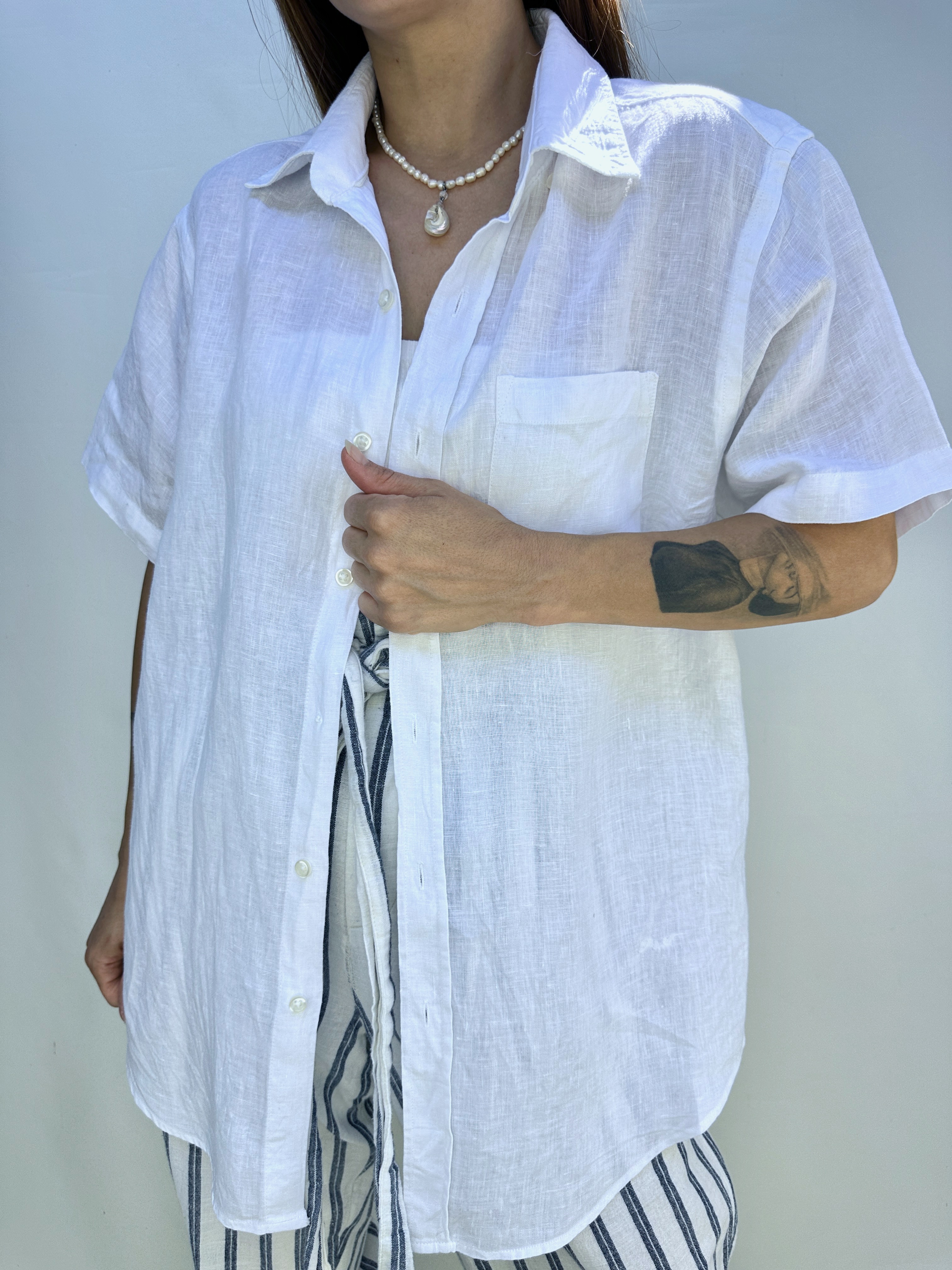 CAMISA LINO BLANCA I M 5