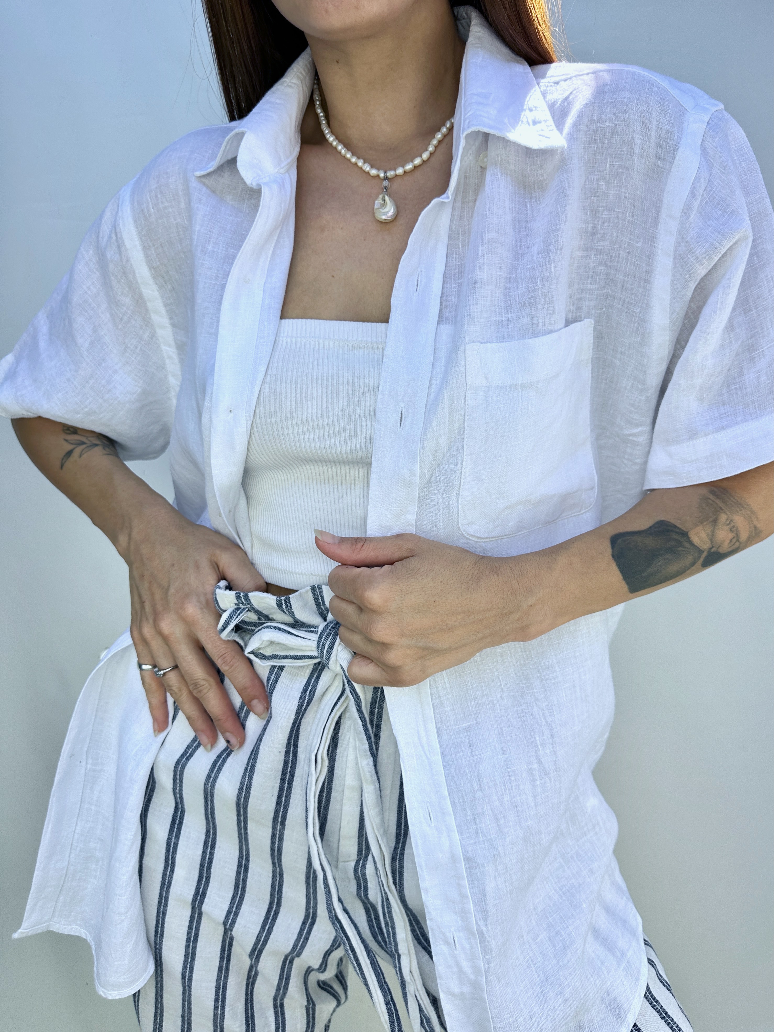 CAMISA LINO BLANCA I M 6