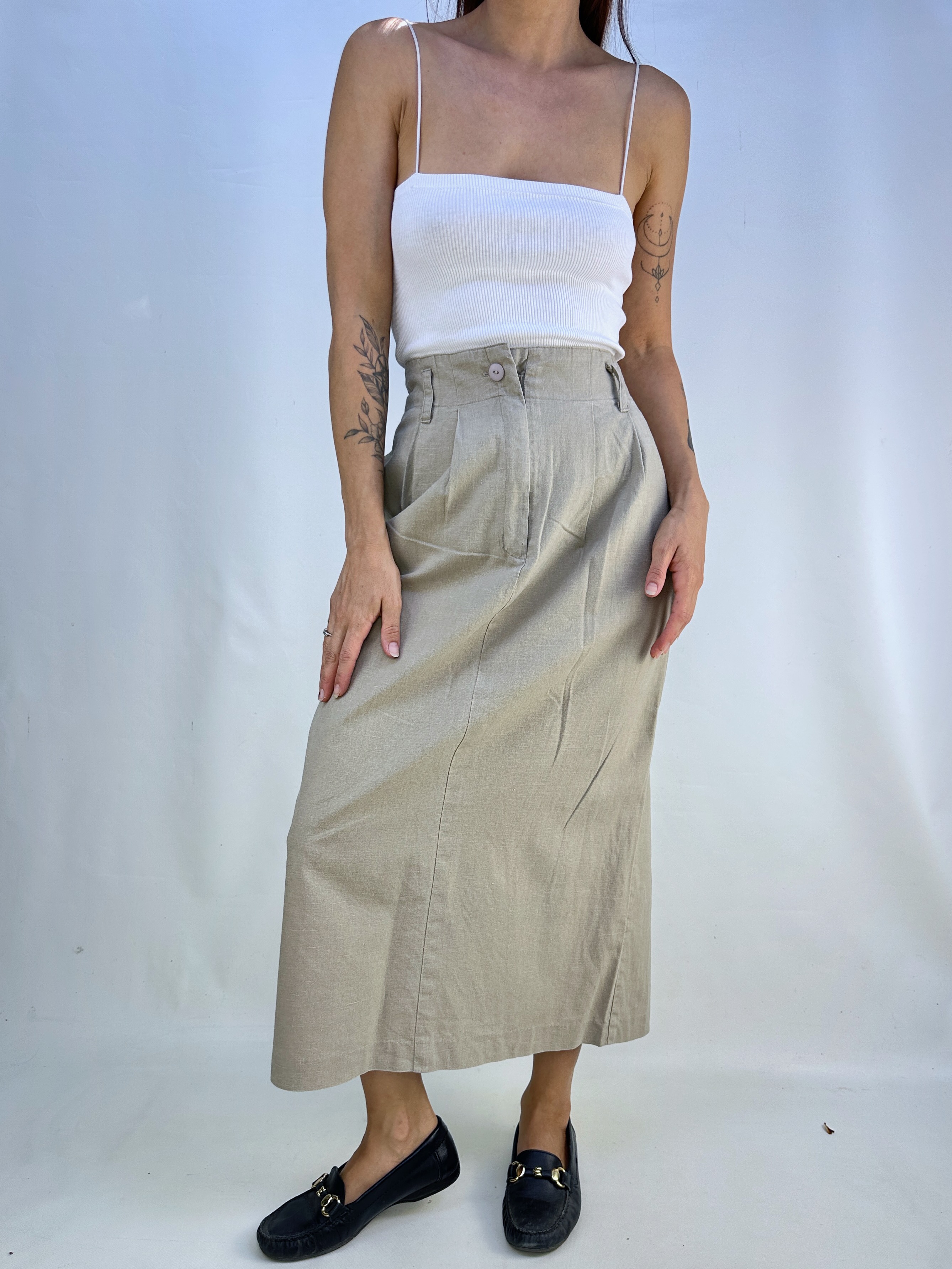 FALDA VINTAGE CLÁSICA I ALGODÓN-RAMIO I S-M 1