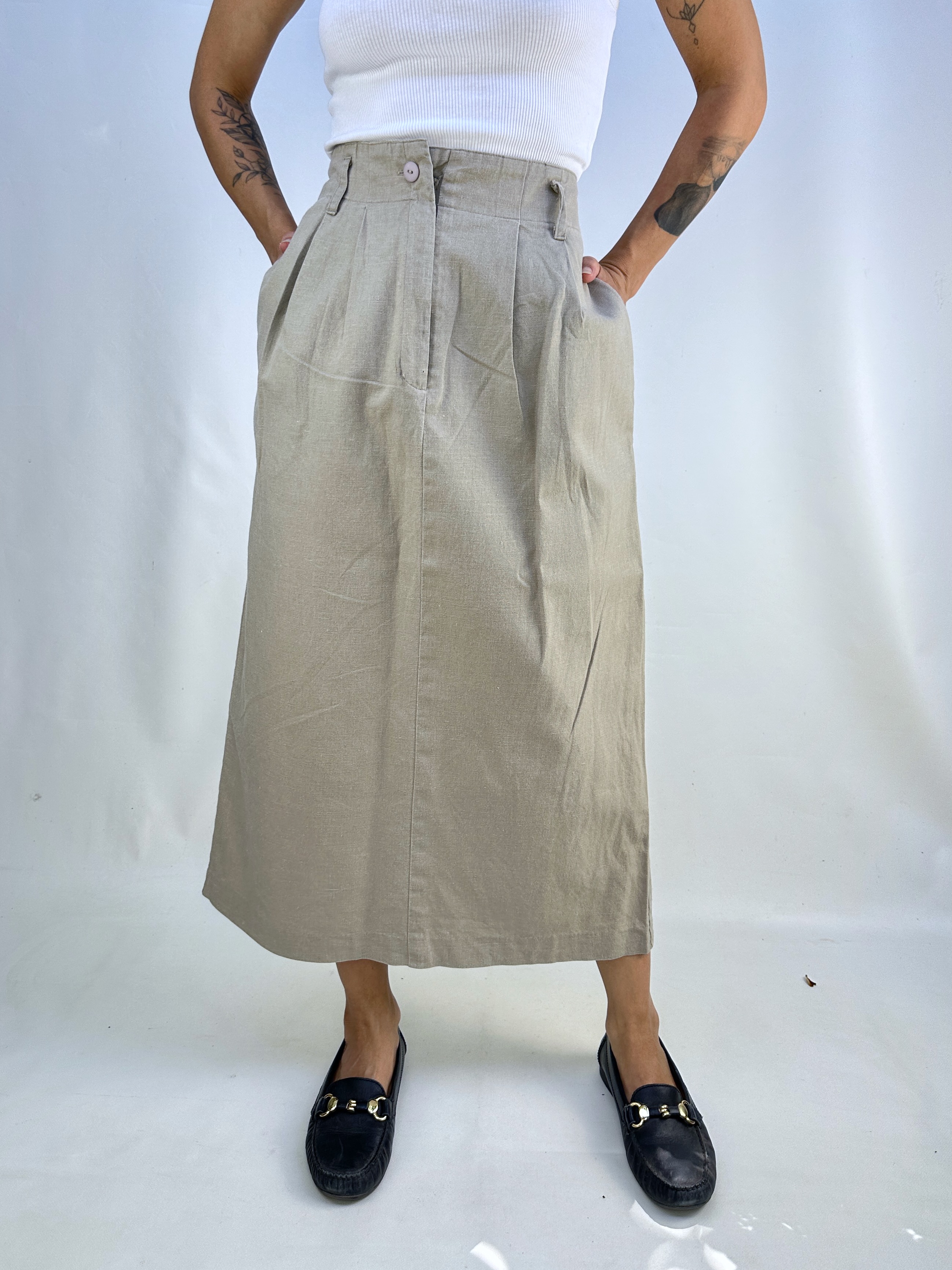 FALDA VINTAGE CLÁSICA I ALGODÓN-RAMIO I S-M 5