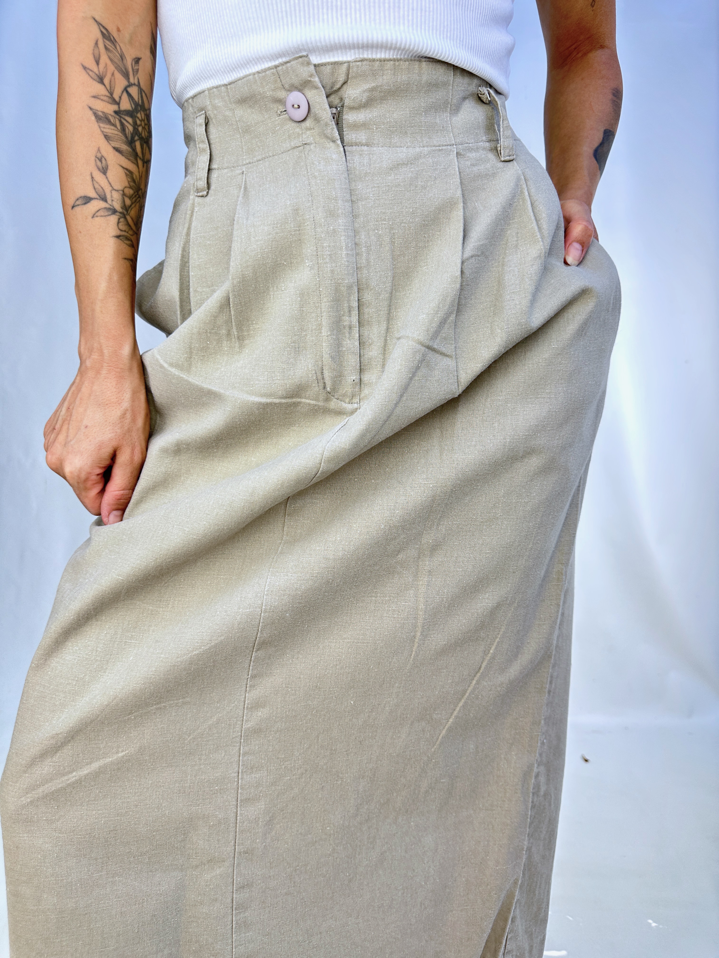 FALDA VINTAGE CLÁSICA I ALGODÓN-RAMIO I S-M 2