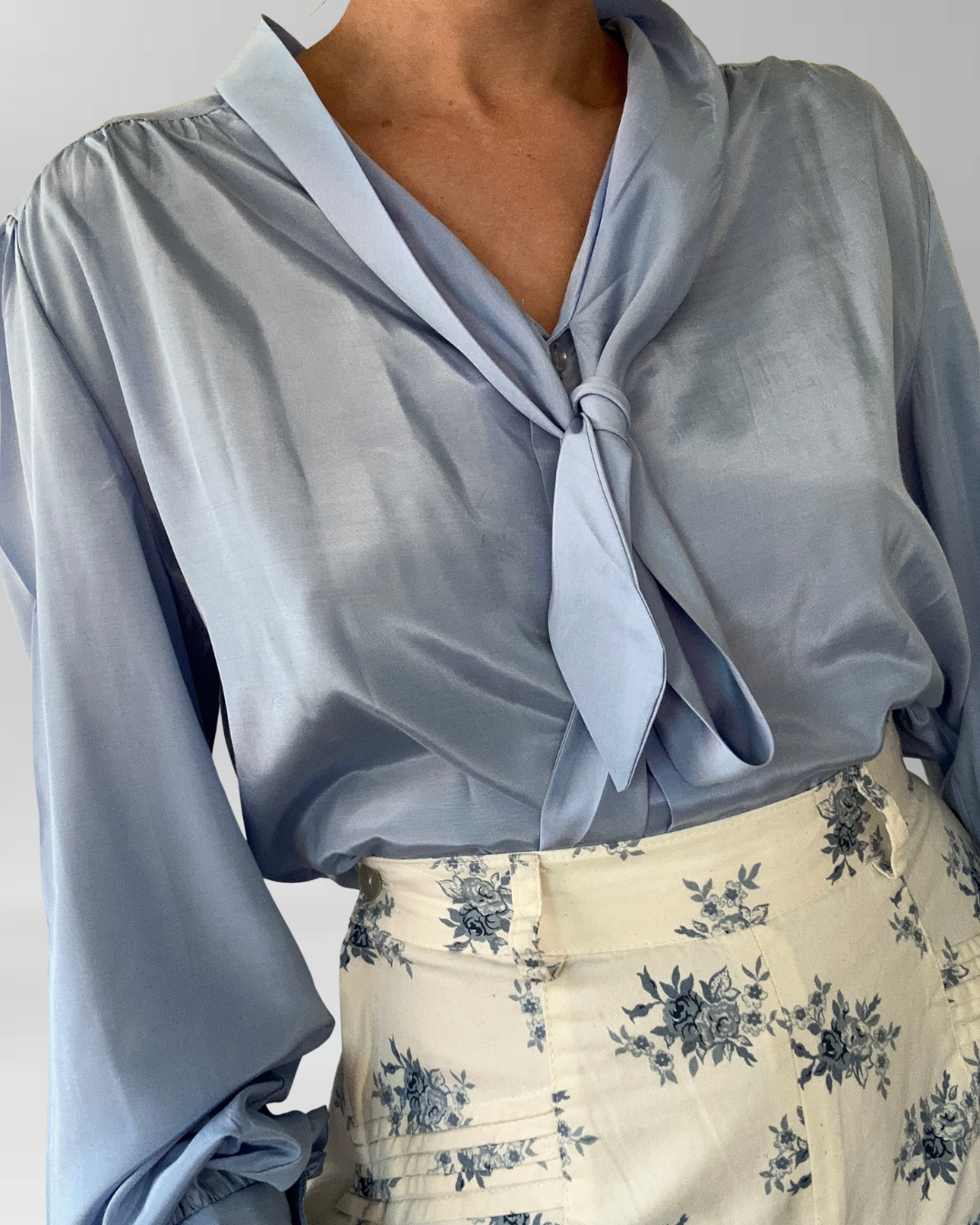 BLUSA VINTAGE CELESTE I L-XL 2