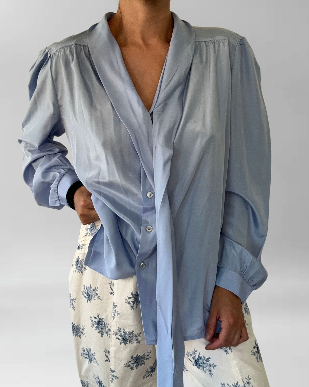 BLUSA VINTAGE CELESTE I L-XL 3