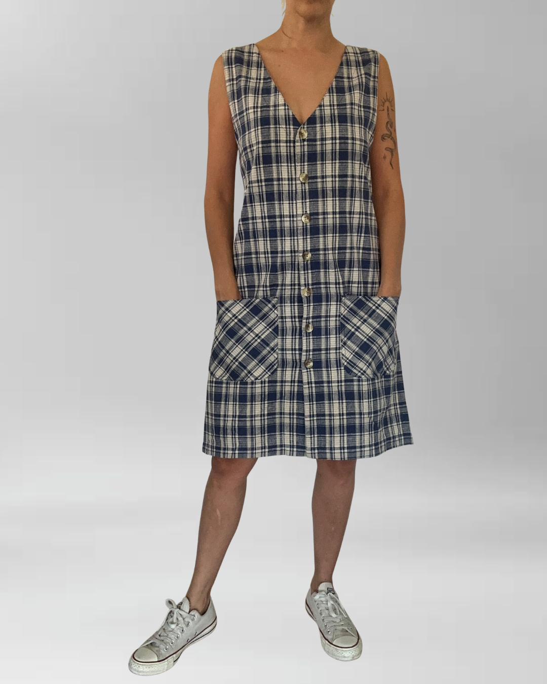 VESTIDO VINTAGE I LINO-ALGODÓN I L-XL 1