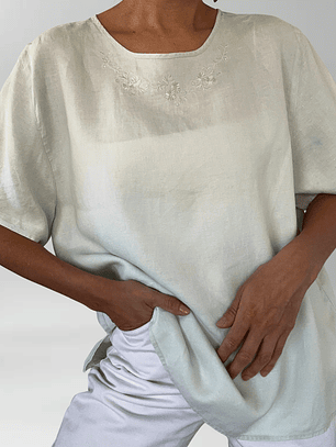 POLERA VERDE AGUA I LINO I L-XL 