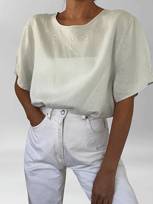 POLERA VERDE AGUA I LINO I L-XL 