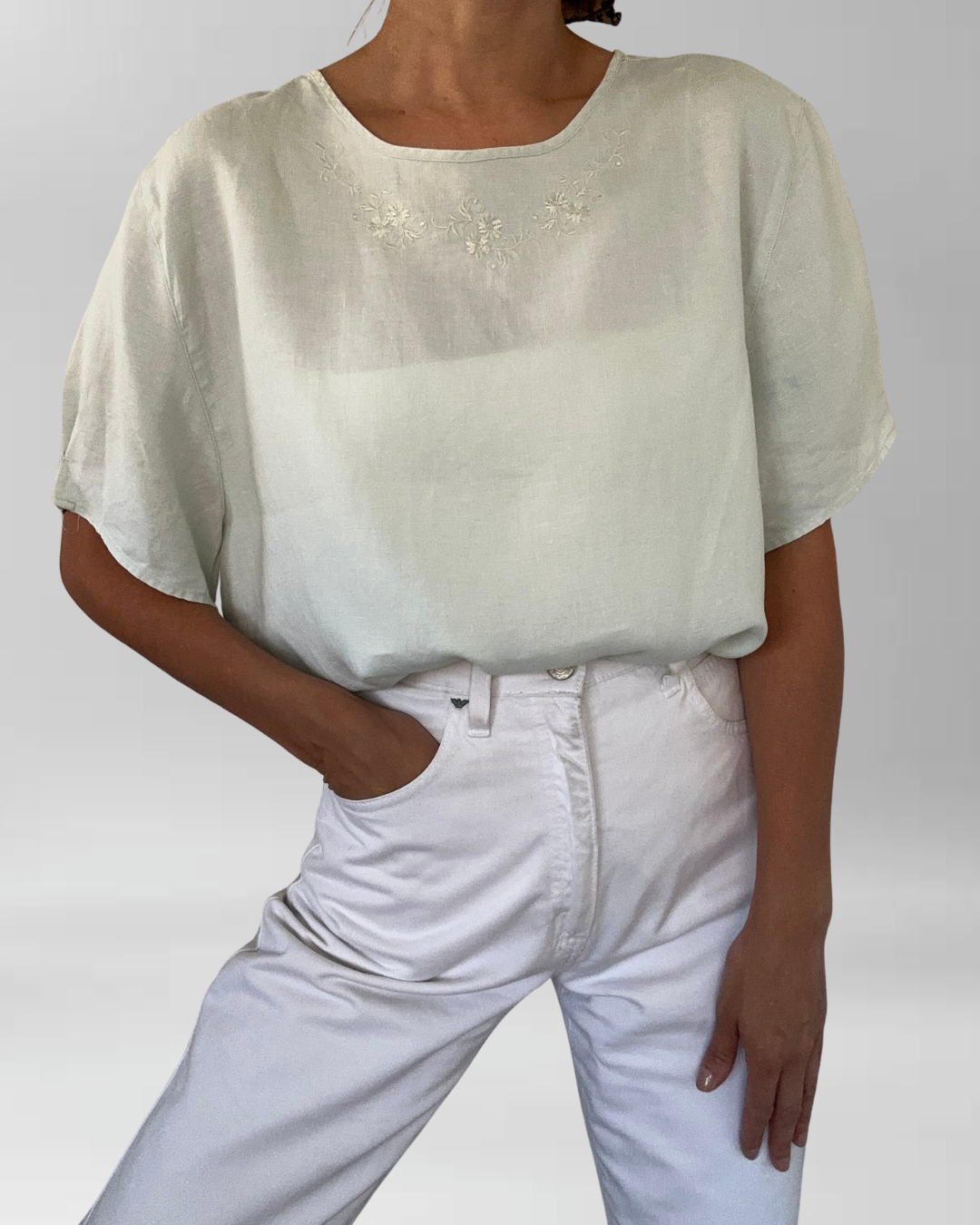 POLERA VERDE AGUA I LINO I L-XL  5