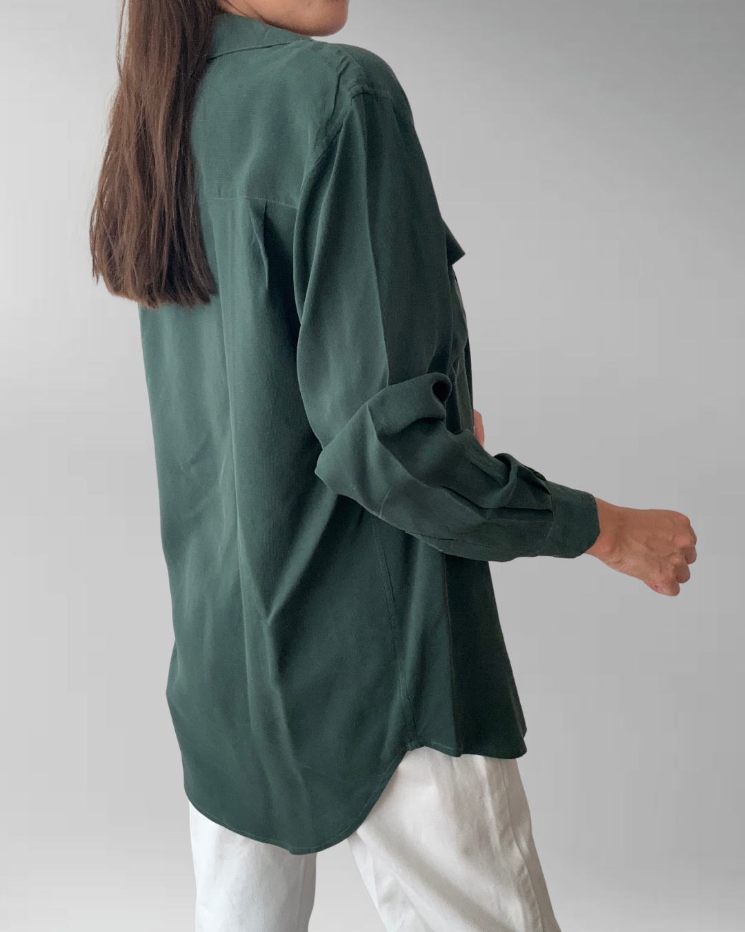 CAMISA SEDA VERDE PINO I S-M 5