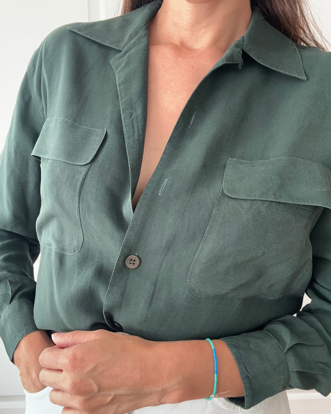 CAMISA SEDA VERDE PINO I S-M 6