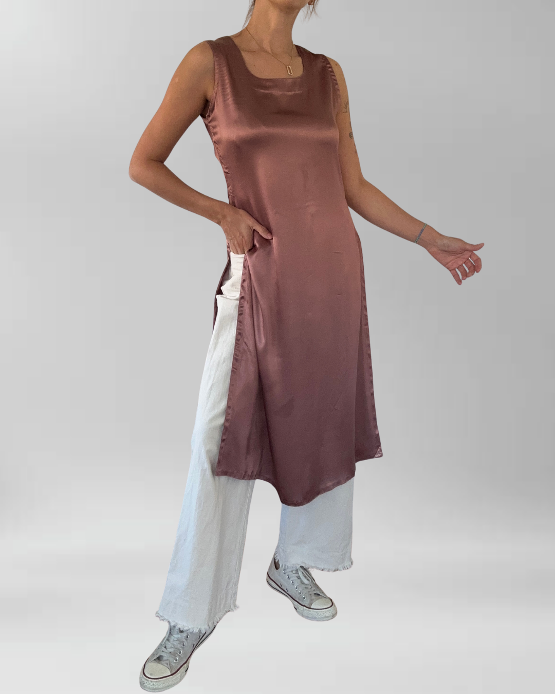 POLERA LARGA SATIN | XS-S 1