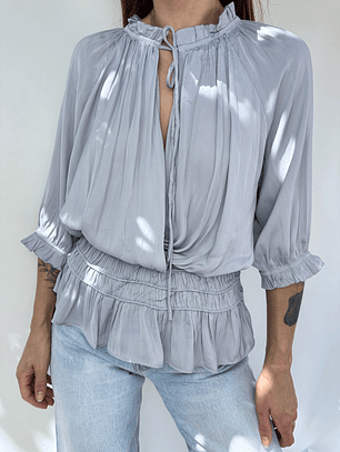 POLERA ENVOLVENTE GRIS PLATA I M