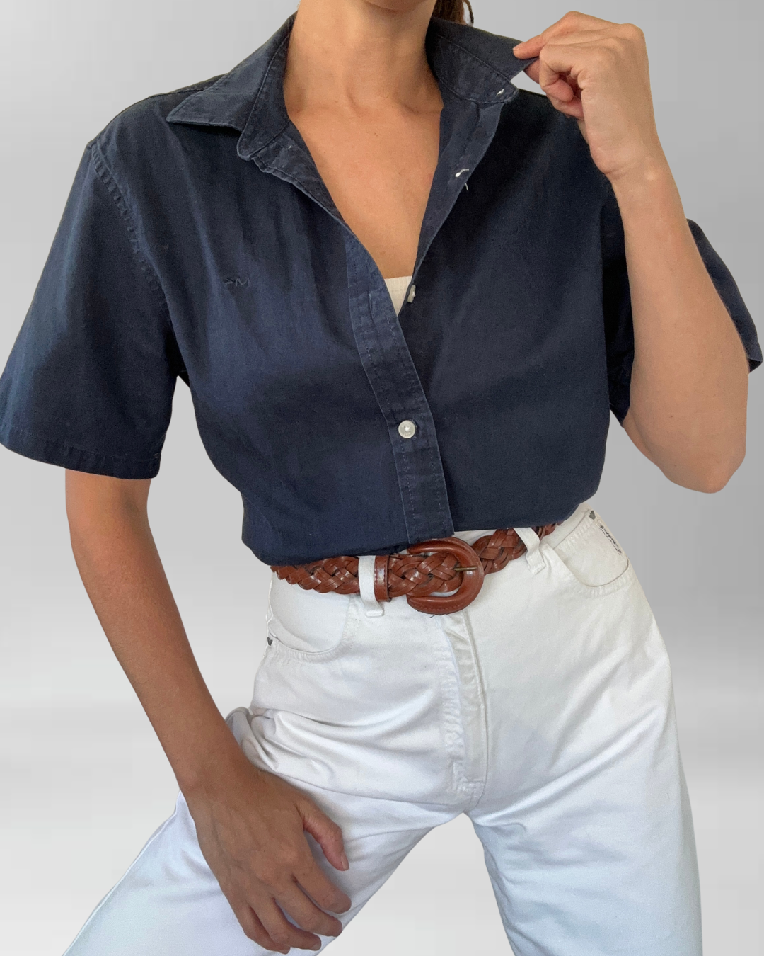 CAMISA MICHAEL KORS UNISEX I LINO-ALGODÓN I M-L 6