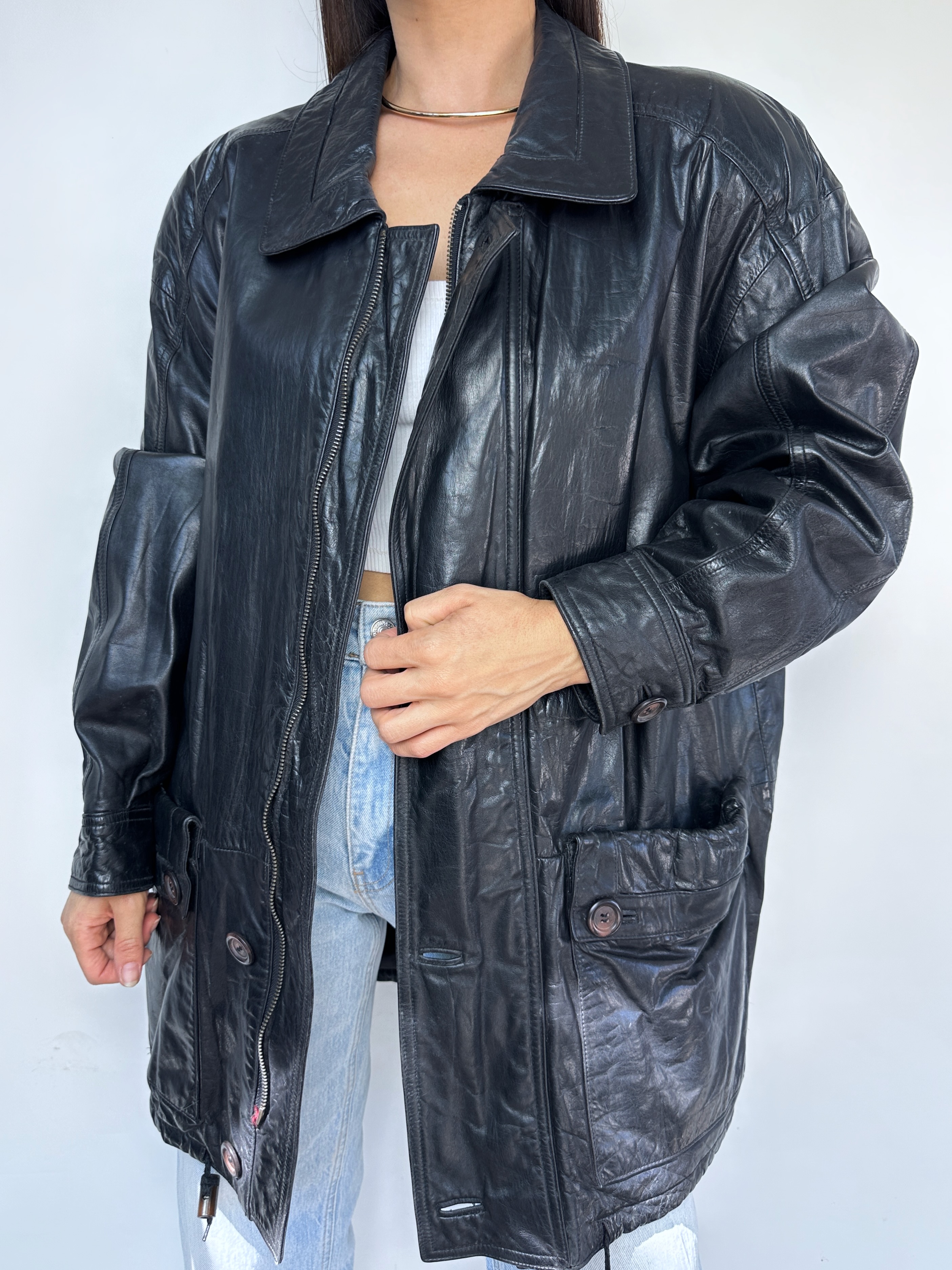 CHAQUETA CUERO VINTAGE I 2XL 3