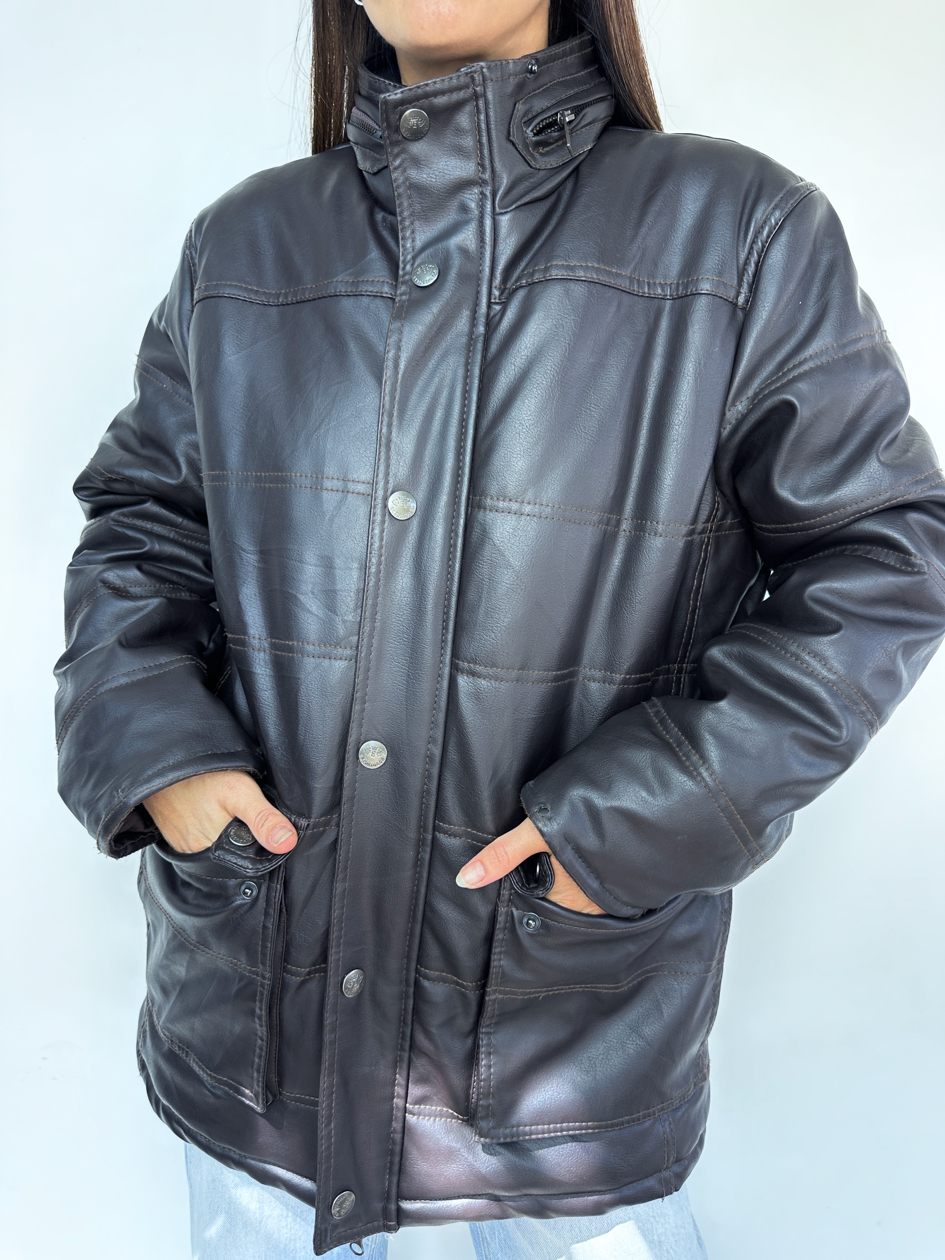 CHAQUETA CUERO CHOCOLATE I L-XL  2