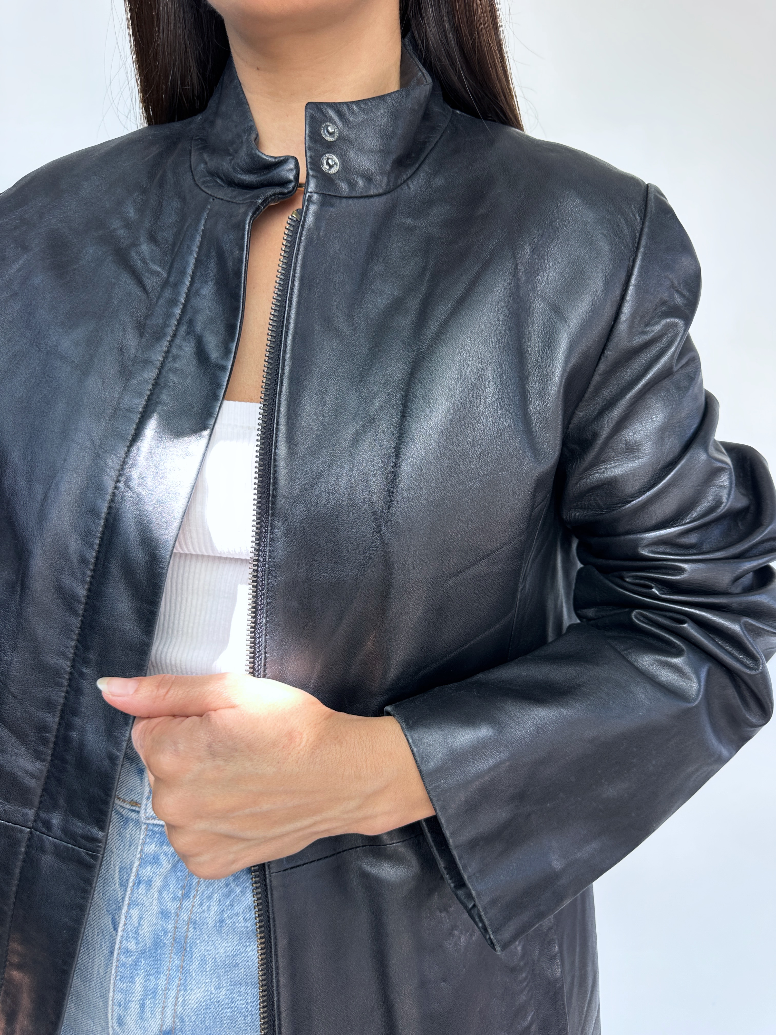 CHAQUETA CUERO NEGRA I S-M  5