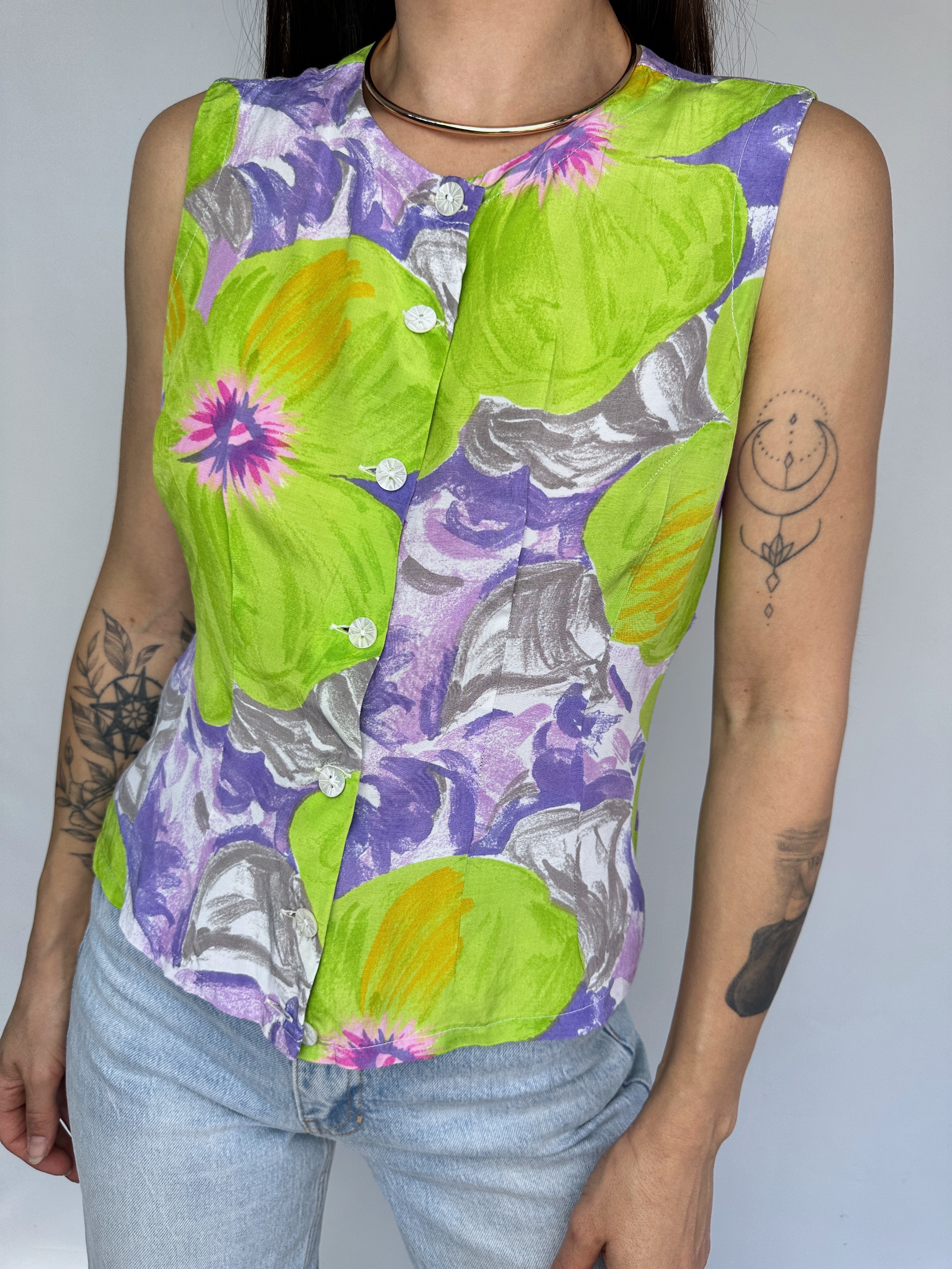 BLUSA FLORAL VINTAGE I S 1
