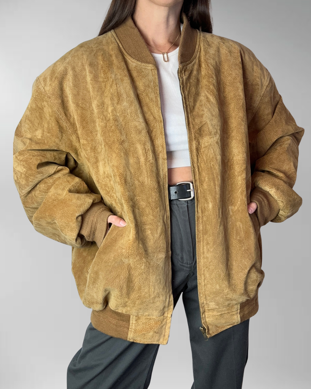 CHAQUETA CUERO CAMEL I XL-3XL 3