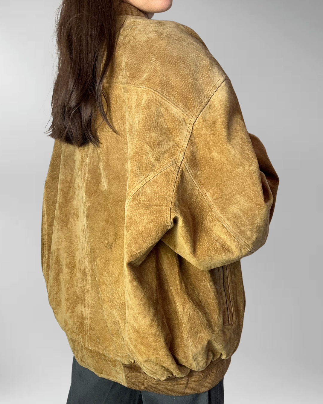 CHAQUETA CUERO CAMEL I XL-3XL 4