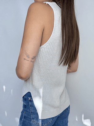 SWEATER VEST CREMA I ALGODÓN BLEND I S