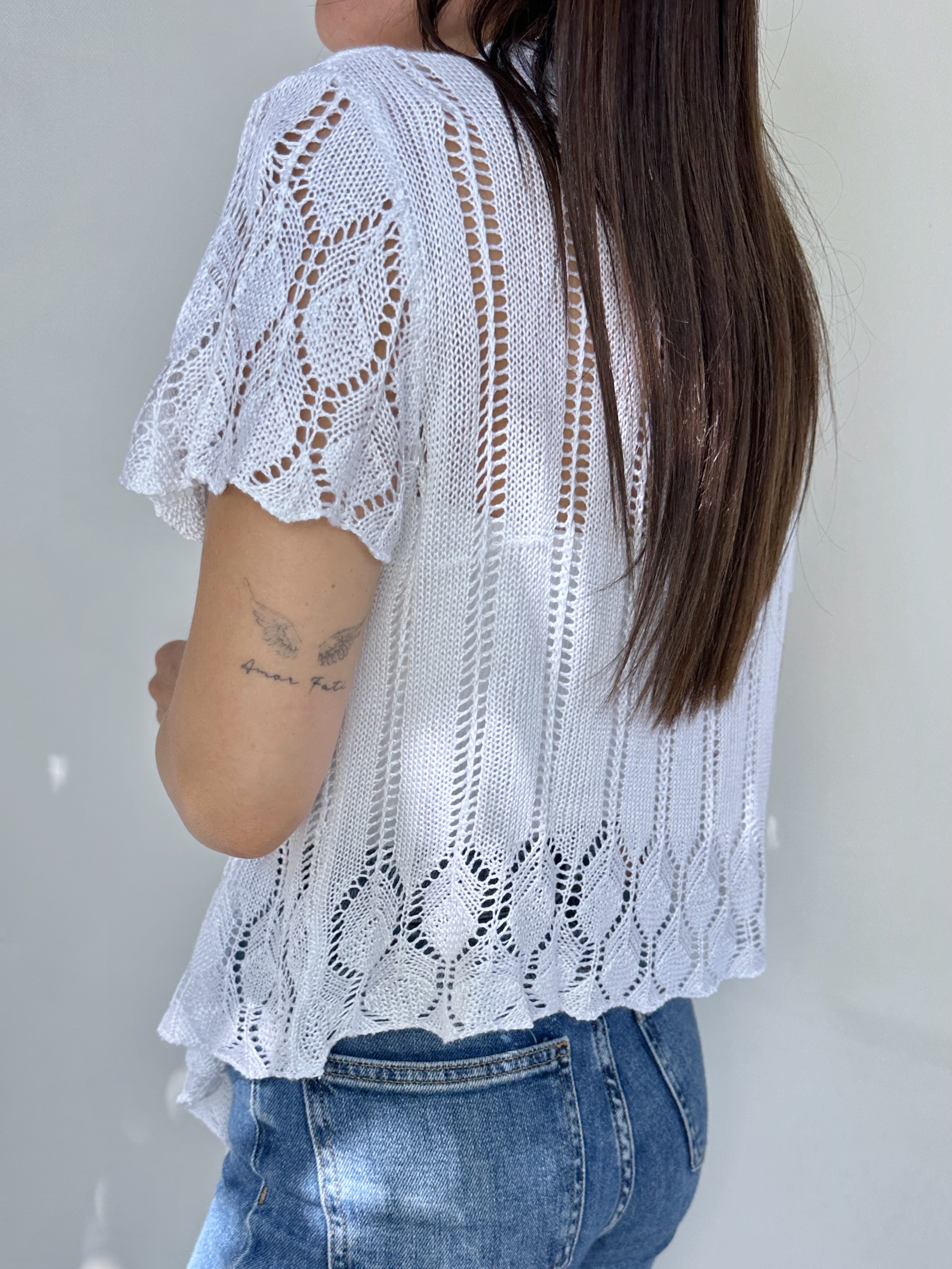 CHALECO TAPADO TEJIDO BLANCO I M 1