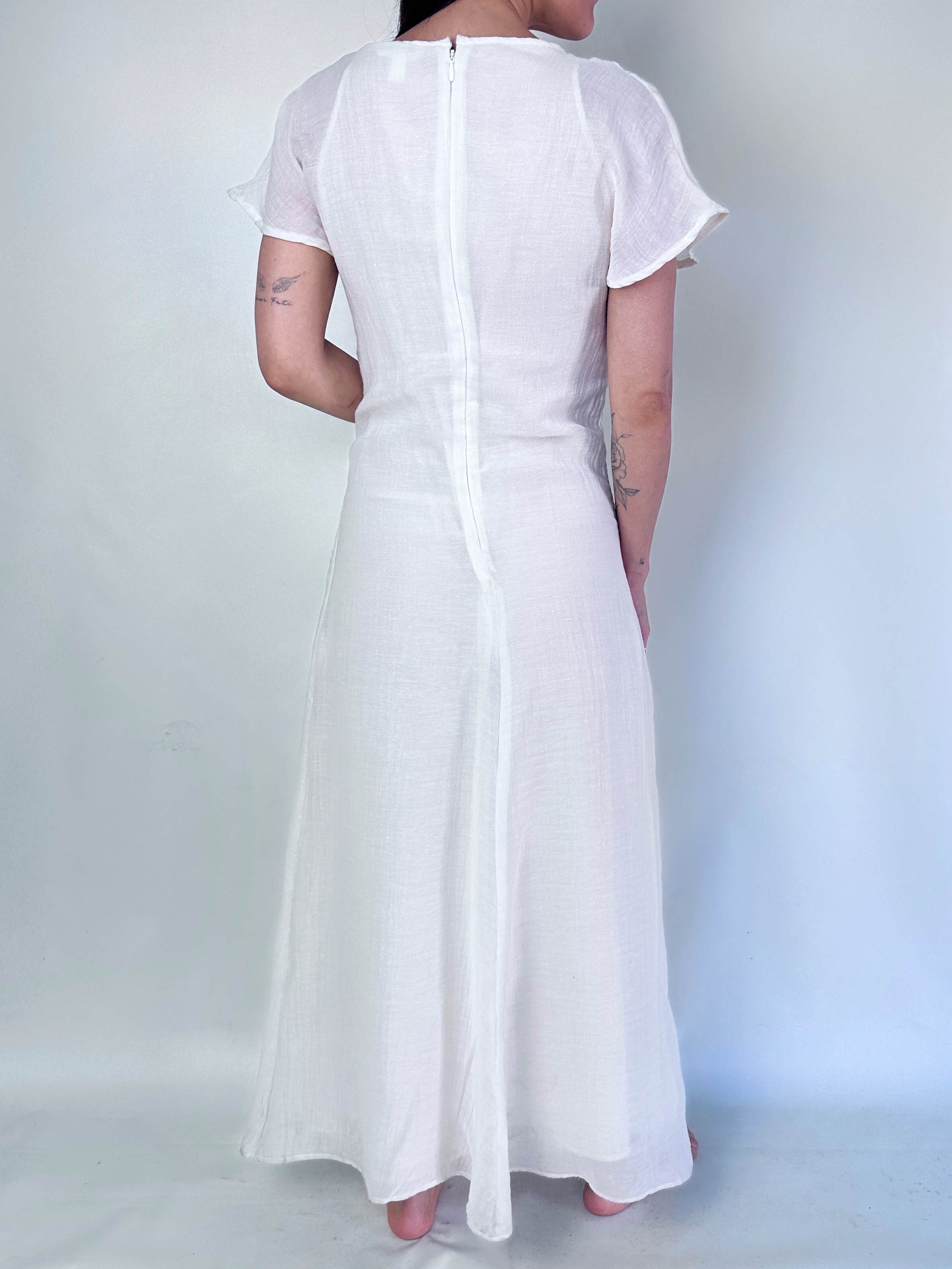 VESTIDO BLANCO I ALGODÓN-LINO BLEND I XS 3