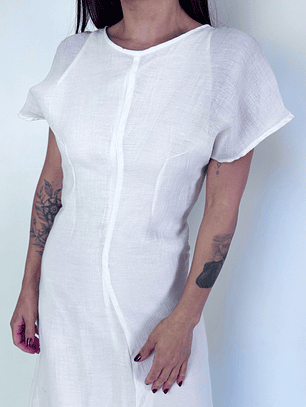 VESTIDO BLANCO I ALGODÓN-LINO BLEND I XS