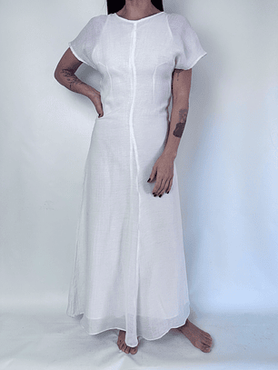 VESTIDO BLANCO I ALGODÓN-LINO BLEND I XS