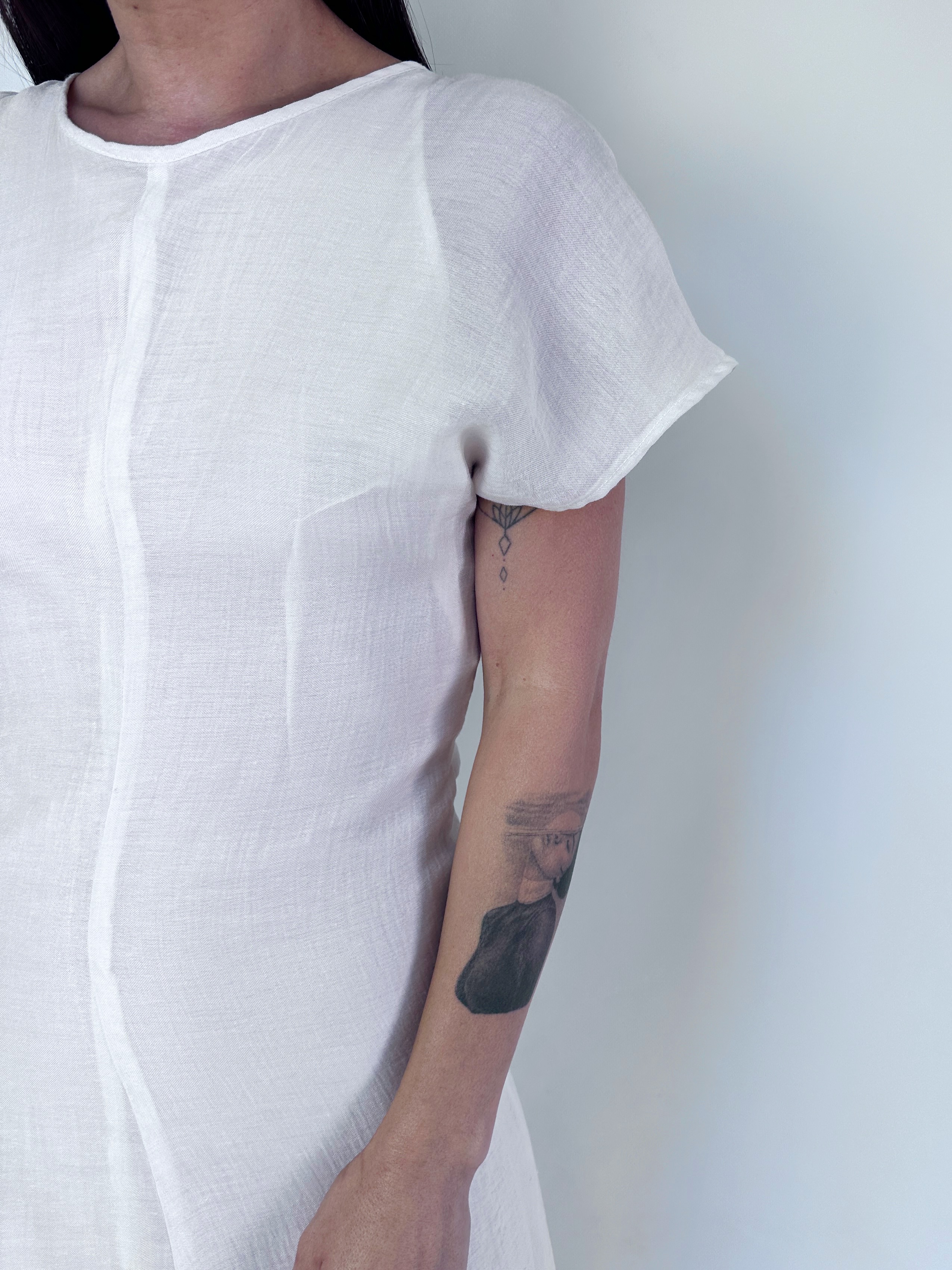 VESTIDO BLANCO I ALGODÓN-LINO BLEND I XS 8