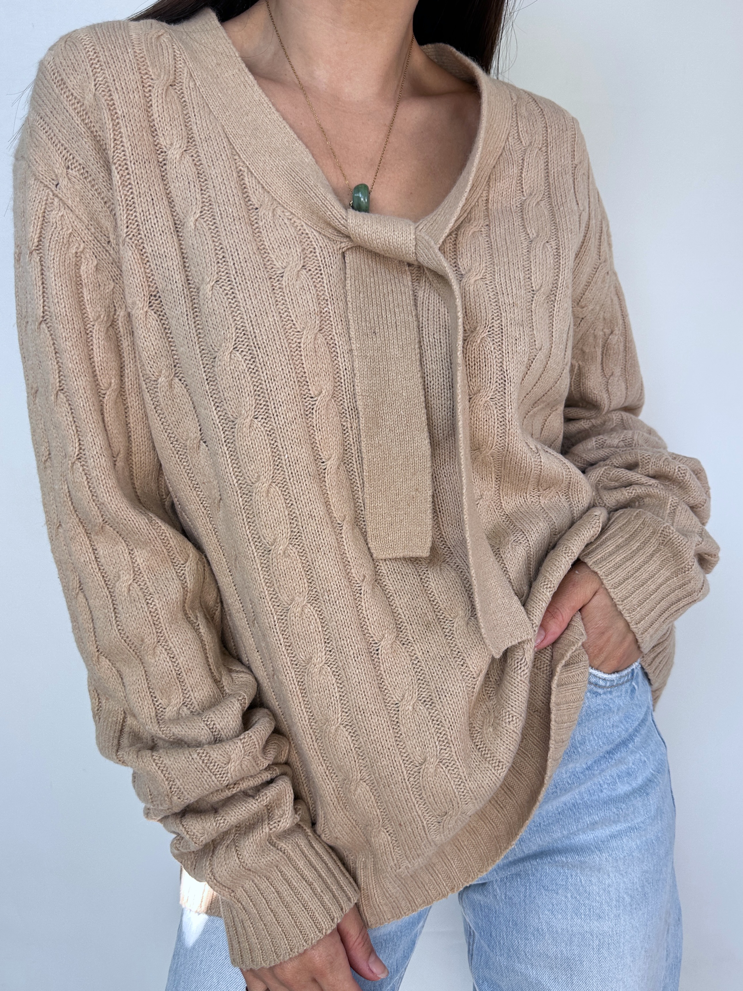 SWEATER CAQUI I LANA-ALGODÓN-ANGORA I L-XL 5