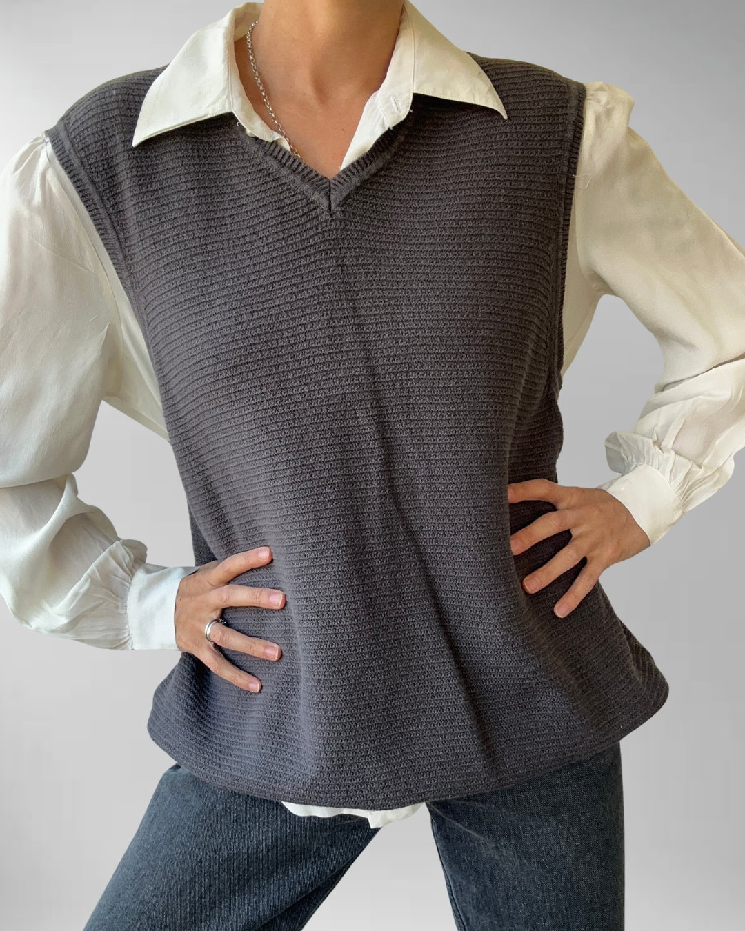 SWEATER VEST UNISEX GRIS | L-2XL 2