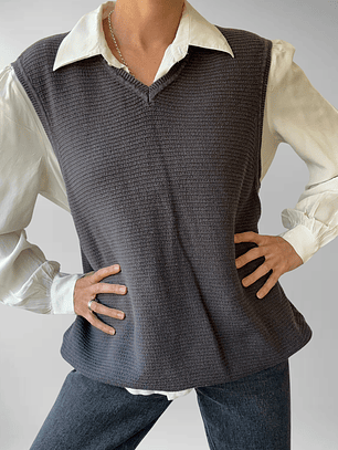 SWEATER VEST UNISEX GRIS | L-2XL