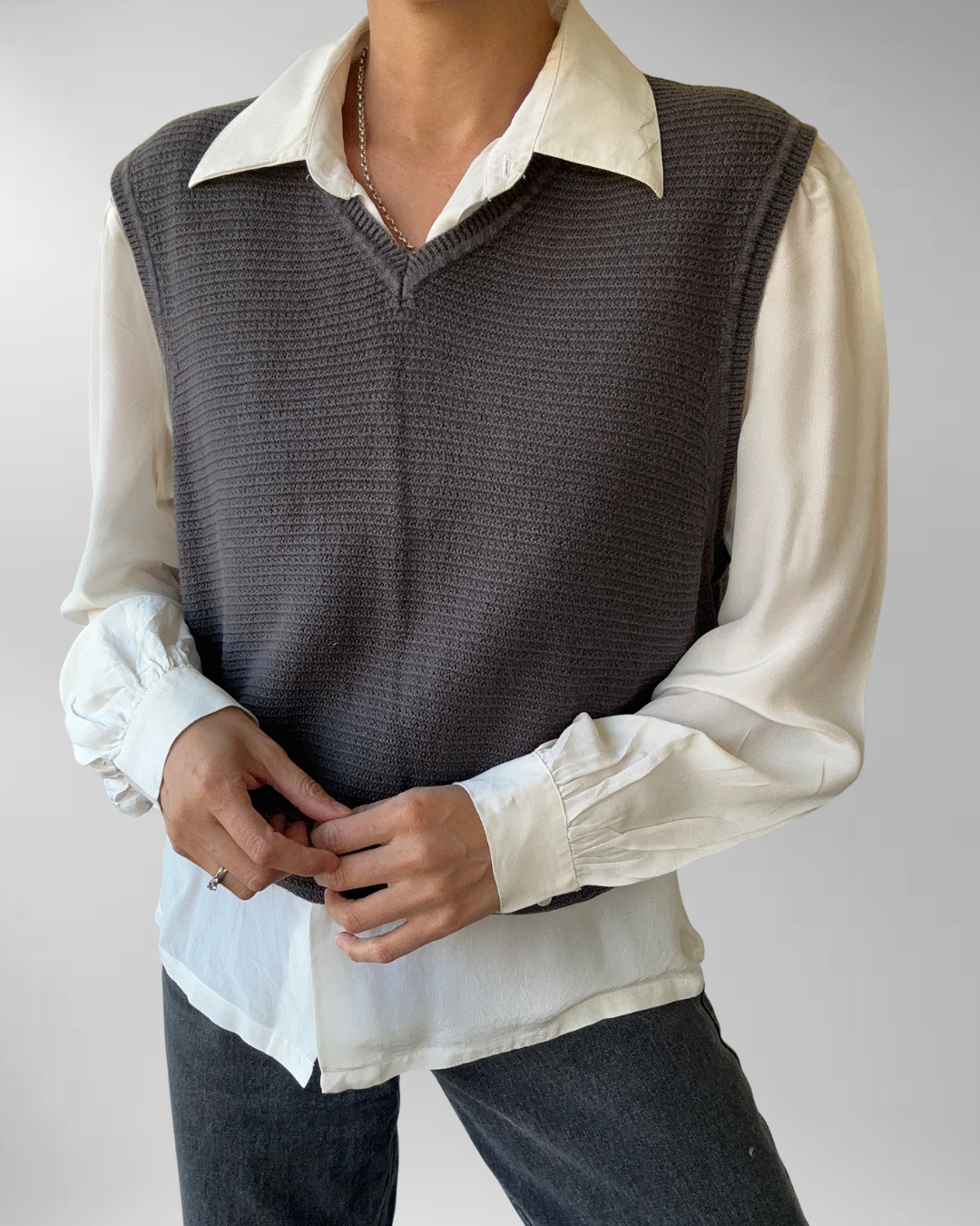 SWEATER VEST UNISEX GRIS | L-2XL 1