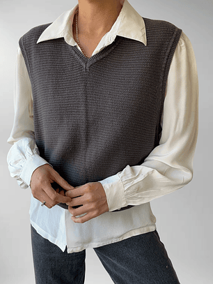 SWEATER VEST UNISEX GRIS | L-2XL