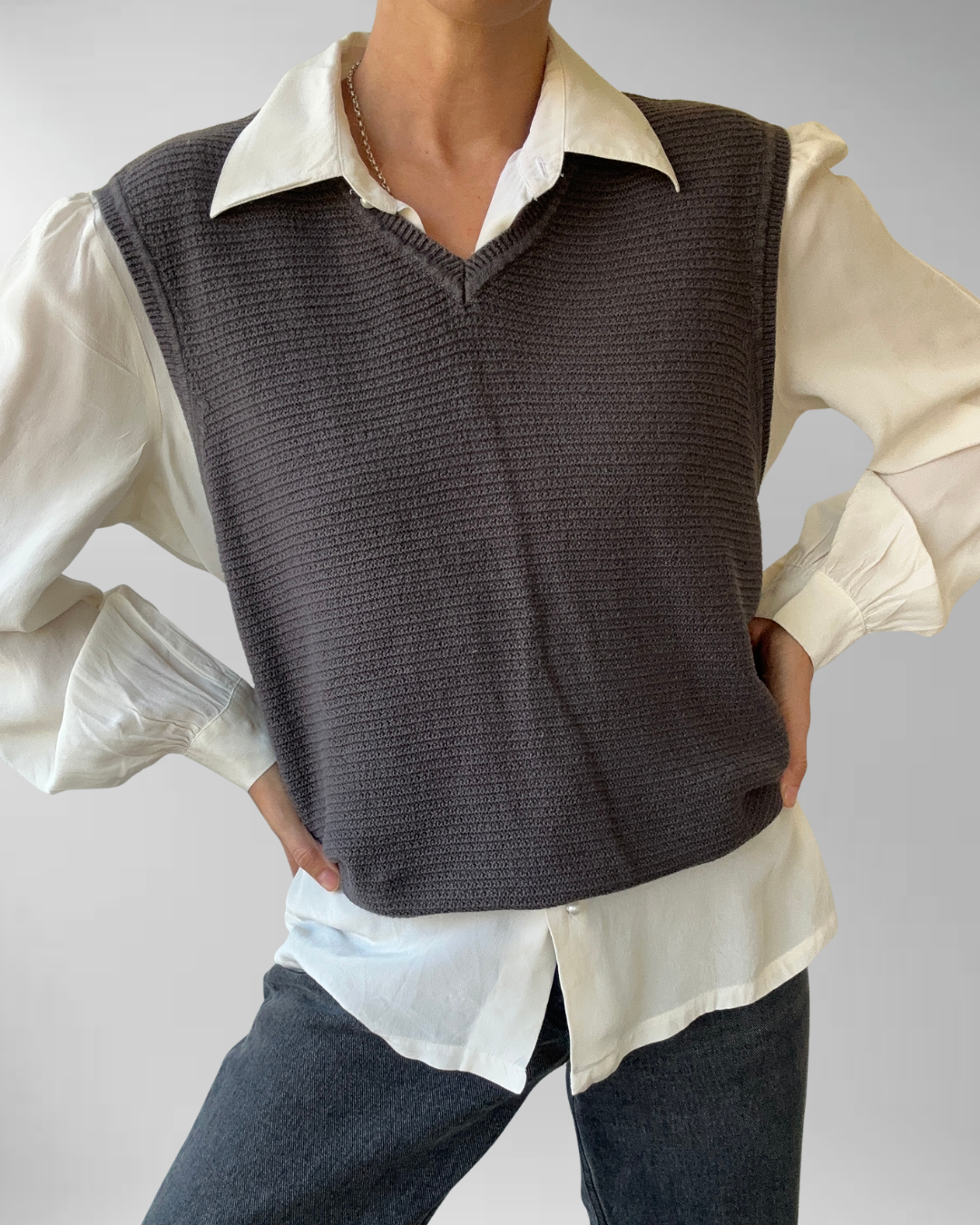 SWEATER VEST UNISEX GRIS | L-2XL 5