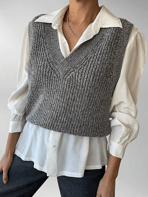 SWEATER VEST GRIS | M