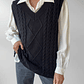 SWEATER VEST TRENZADO NEGRO | L - Miniatura 2