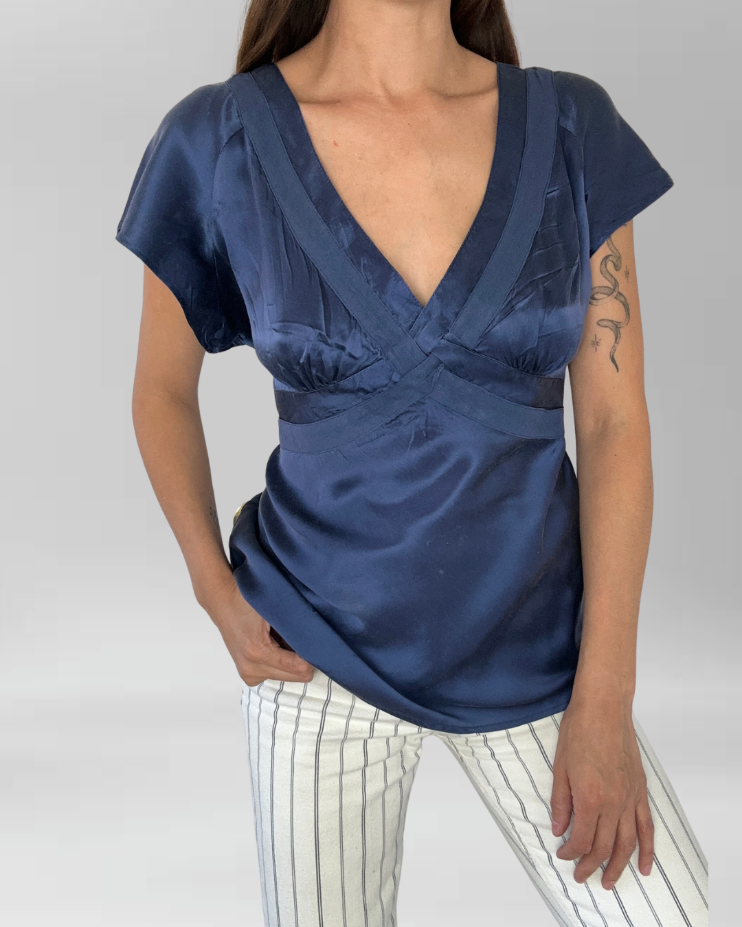 POLERA SEDA AZUL | L 1