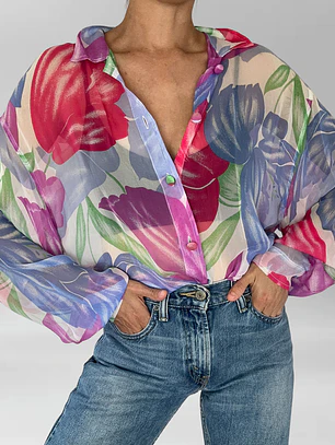 BLUSA COLORES SEMITRANSPARENTE | L-2XL