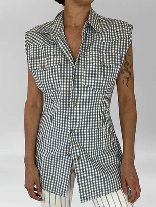 BLUSA VINTAGE CUADROS | M