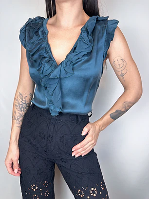 POLERA SEDA | ANTHROPOLOGIE | XS