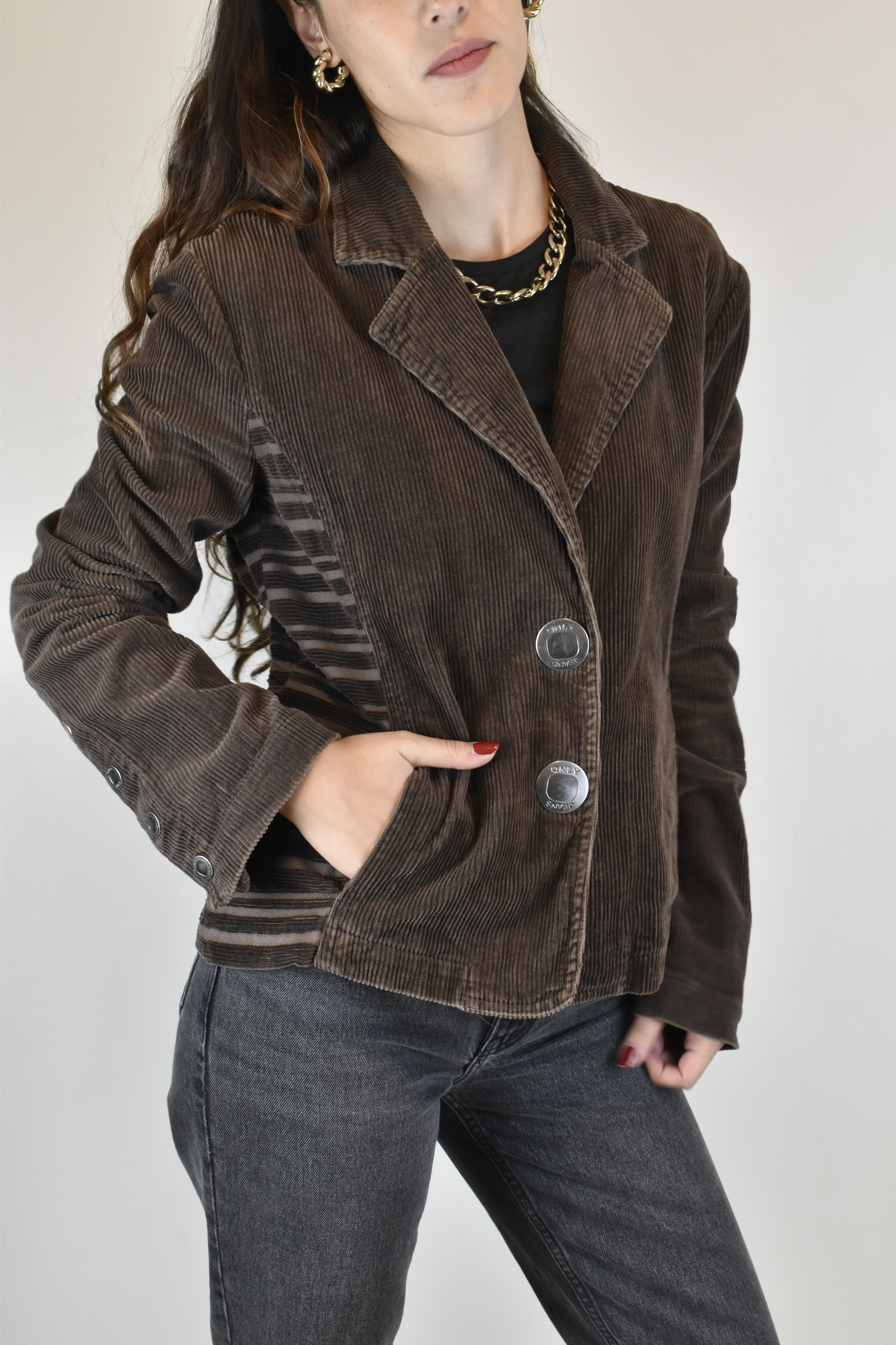 BLAZER COTELÉ CAFÉ | S  6