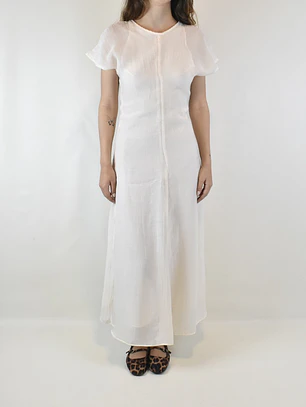 VESTIDO BLANCO I ALGODÓN-LINO BLEND I XS