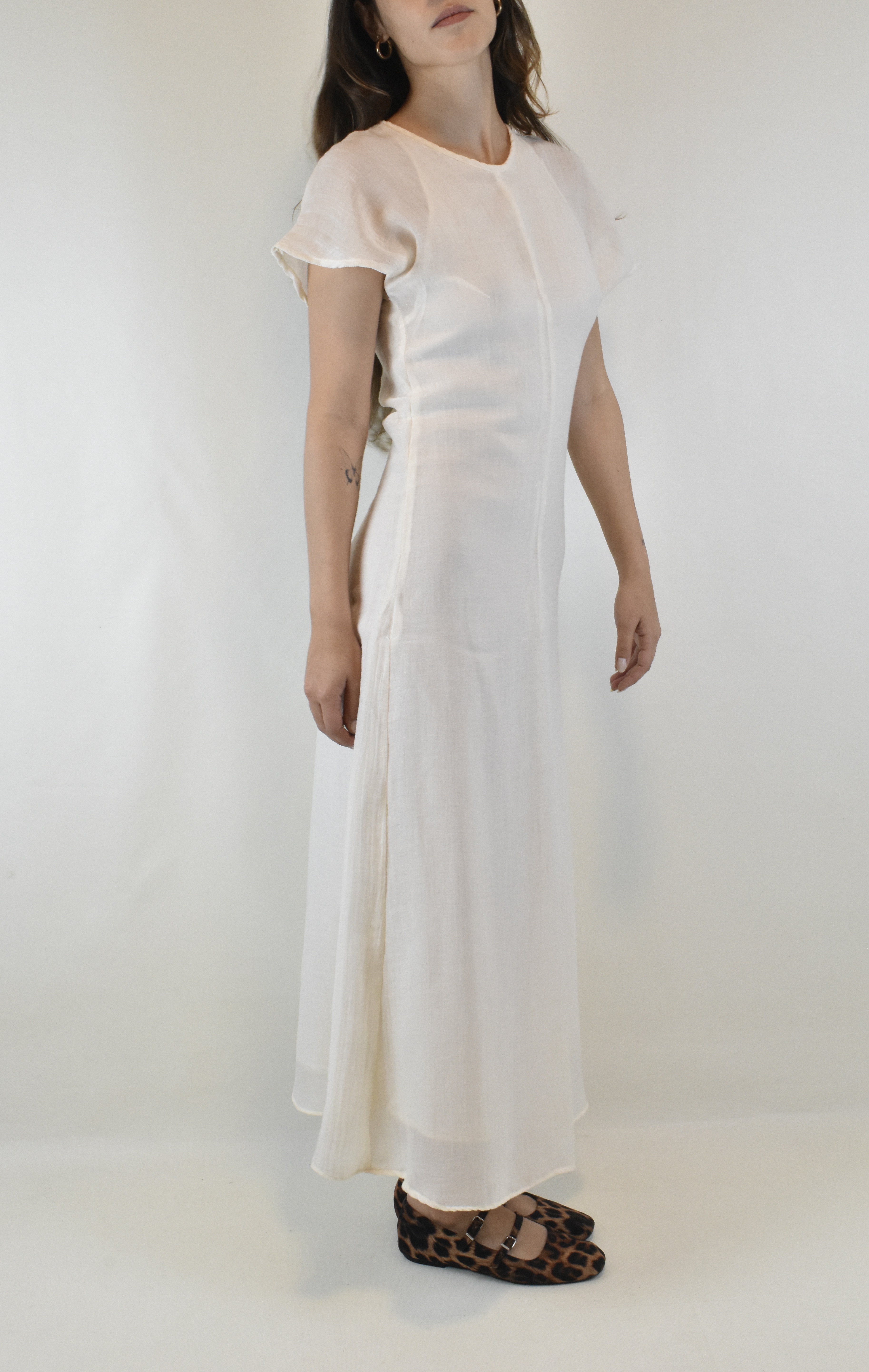 VESTIDO BLANCO I ALGODÓN-LINO BLEND I XS 1