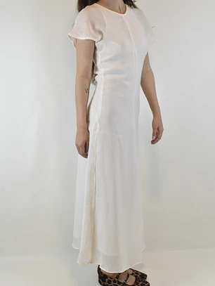 VESTIDO BLANCO I ALGODÓN-LINO BLEND I XS