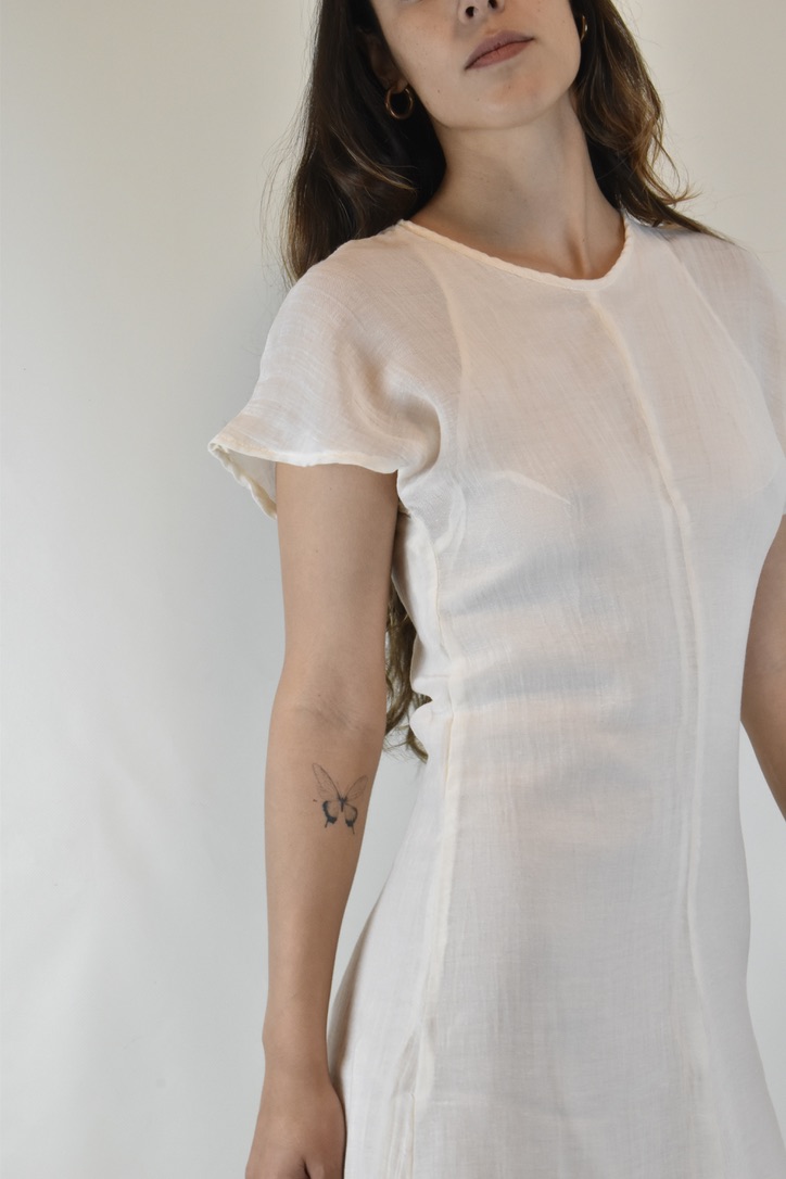 VESTIDO BLANCO I ALGODÓN-LINO BLEND I XS 3