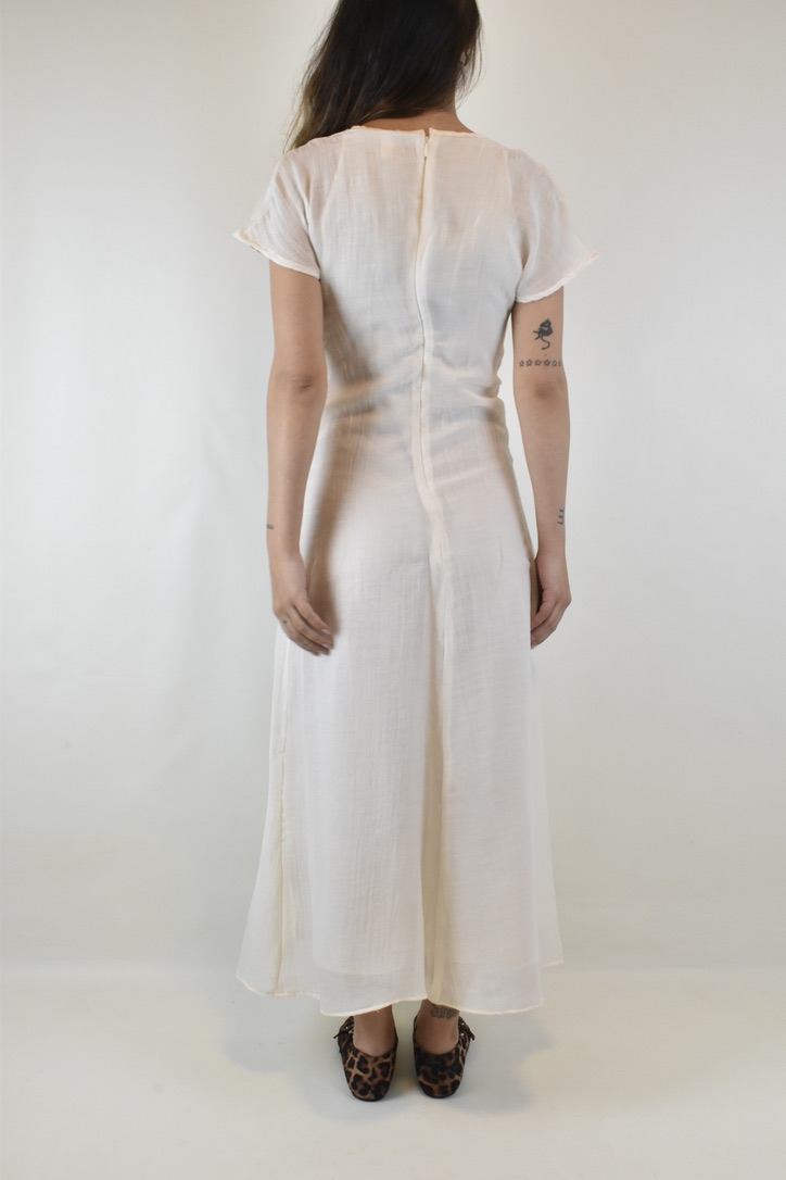 VESTIDO BLANCO I ALGODÓN-LINO BLEND I XS 4
