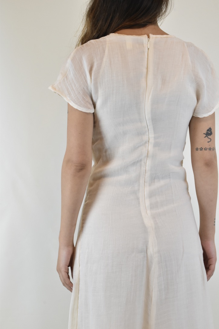 VESTIDO BLANCO I ALGODÓN-LINO BLEND I XS 5